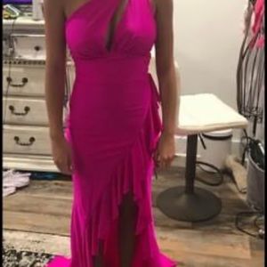 Tarik Ediz Hot Pink long dress